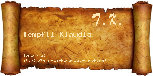 Tempfli Klaudia névjegykártya